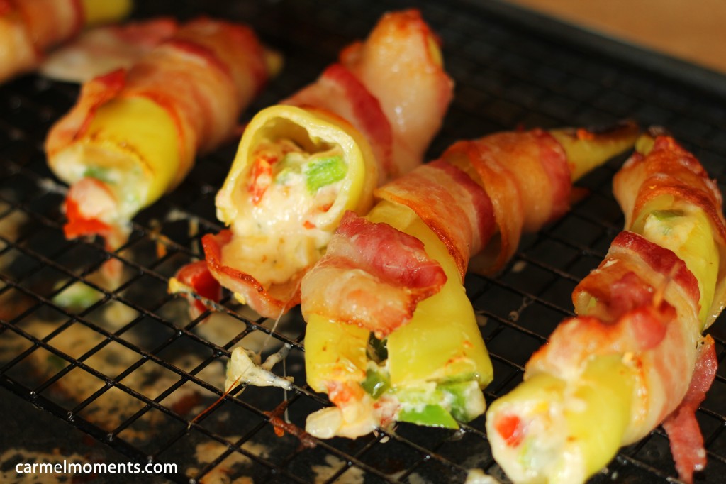 Bacon Wrapped Cheese Stuffed Banana Peppers