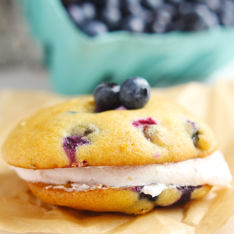 Blueberry Whoopie Pies with Whipped Blueberry Filling