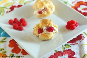 Cream puffs Raspberry whipped cream