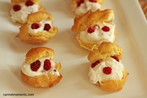 Cream puffs Raspberry whipped cream