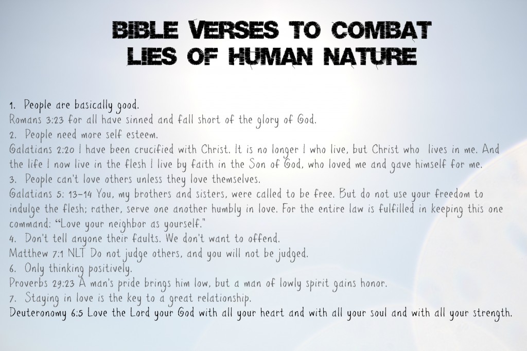 Bible verses to combat lies of human nature | gatherforbread.com