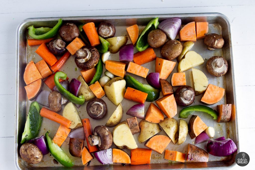 How To Make Roasted Vegetables - Easy recipe favorite for vegetables. Potatoes, onions, peppers all roasted to perfection. Side dish dinner solution.