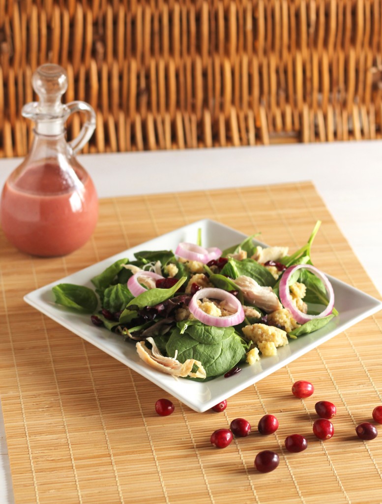 Day after thanksgiving salad with Cranberry Vinaigrette