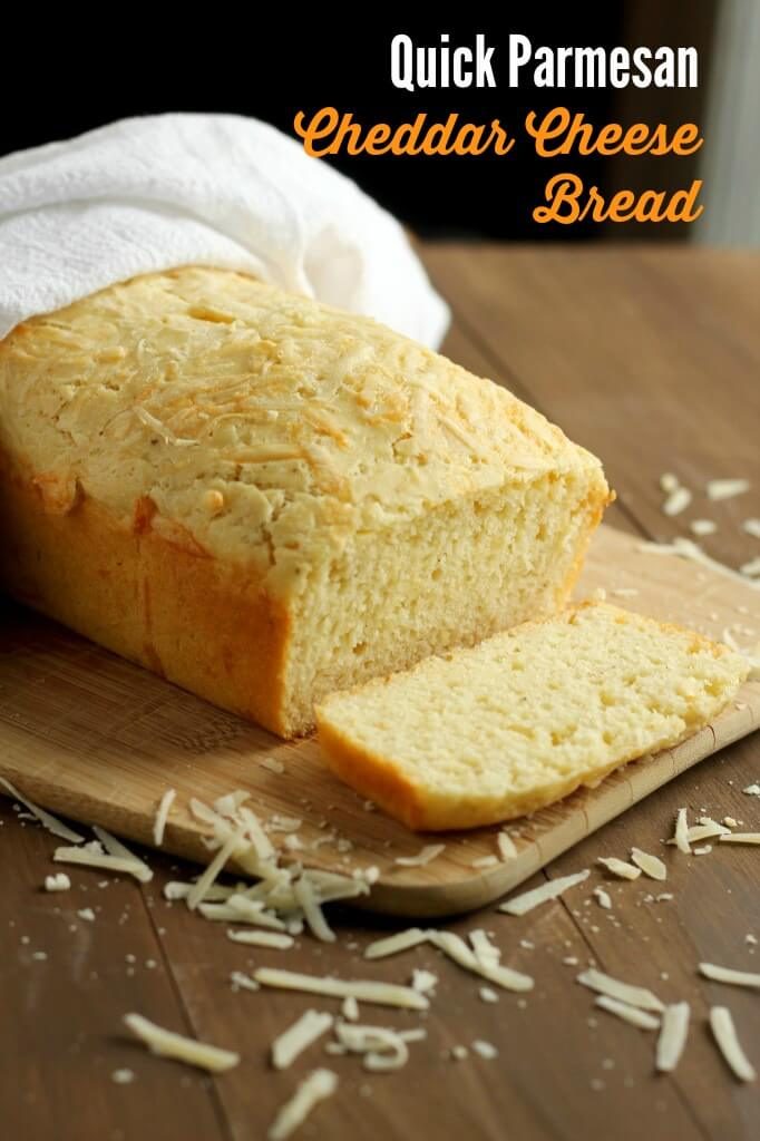 Quick, simple bread made with Parmesan and cheddar cheeses. The perfect addition to any meal. Serve alone or with honey or butter. It's delicate and tasty!