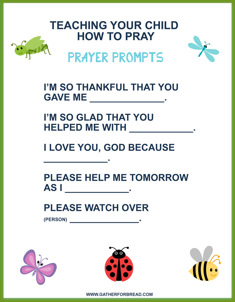 Teaching Your Child How to Pray - FREE PRINTABLE