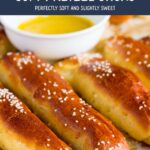 Homemade home and sweet golden perfect. German Soft Pretzel Sticks recipe