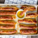 German Soft Pretzel Sticks - How to make homemade slightly sweet golden soft pretzel sticks with yeast. Makes enough for a crowd as an appetizer and great for the big game.