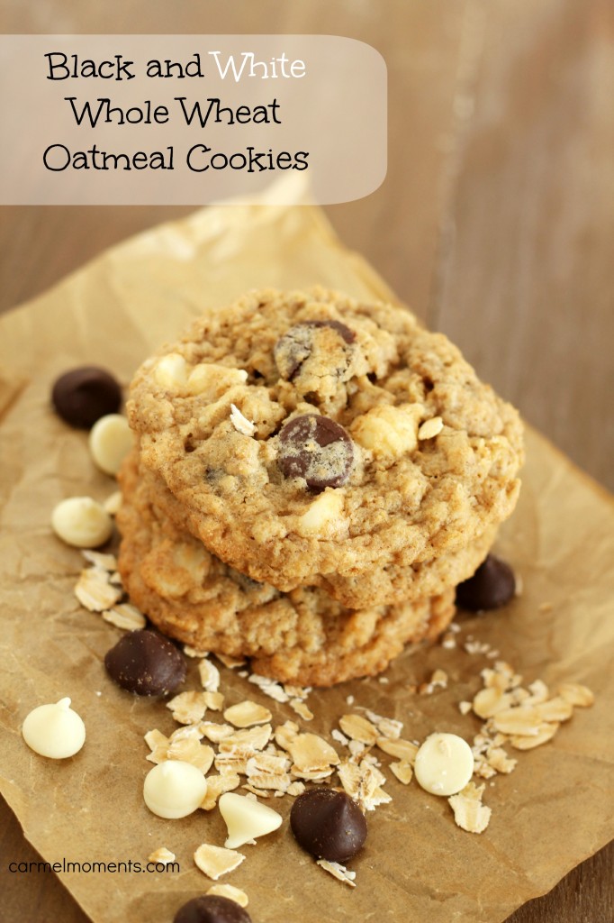 Black and White Whole Wheat Oatmeal Cookies