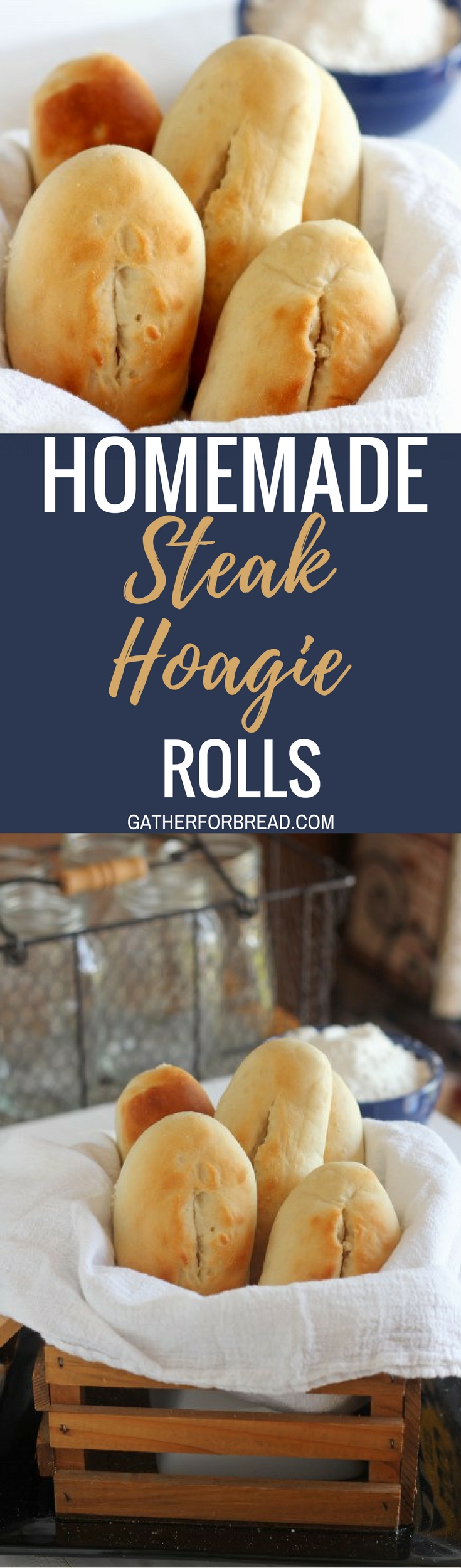Steak Hoagie Rolls - Homemade soft, chewy roll for your Philly-style steak and hoagie sandwiches. Tender rolls that bake up beautifully. Stuff with your favorite meats or cheeses or slathered with butter. 