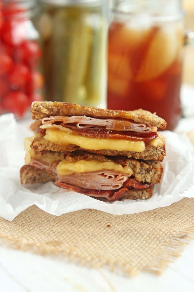 Bacon Ham and Grilled Cheese with Brown Sugar Mustard