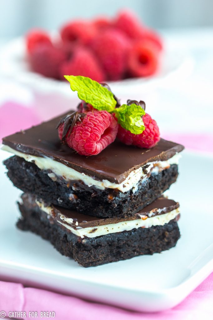Chocolate Raspberry Brownies - Chocolate brownies layered with cream filling raspberry jam and topped with semisweet chocolate. Delicious bars are the best with a cream cheese layer and delicious raspberry jam.