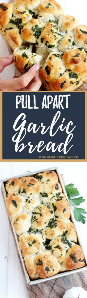 Pull Apart Garlic Bread – Easy and delicious homemade pull apart garlic bread. Made from scratch dough with delicious herbs. Perfect addition to every meal.