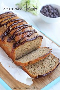 Zucchini bread with chocolate glaze