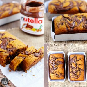 Nutella Swirled Pumpkin Bread - Fall pumpkin loaves swirled with a good dose of Nutella. A fall favorite!!!