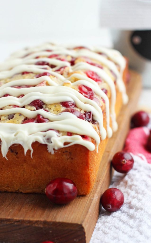 Cranberry Bread with White Chocolate Drizzle
