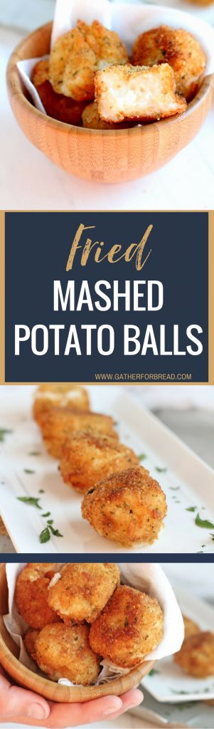  Fried Mashed Potato Balls - Leftover mashed potatoes make these perfect crisp bites for a tasty side dish or appetizer. Crunchy outside, stuffed with a creamy inside.