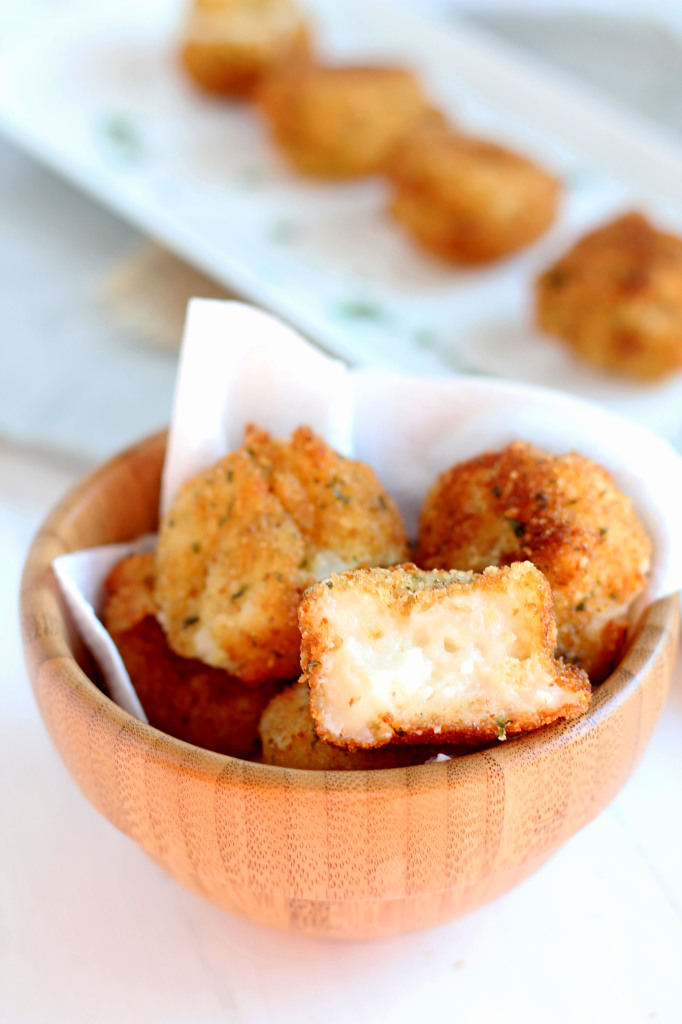Fried Mashed Potato Balls -- Perfect use for leftover mashed potatoes. Crunchy outside, creamy inside |gatherforbread .com