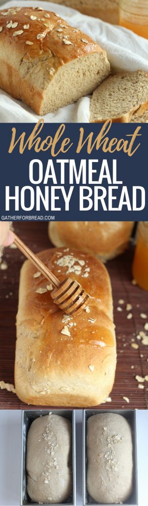 Whole Wheat Oatmeal Honey Bread - Soft and slightly sweet whole wheat oatmeal honey bread. Perfect for sandwiches, toast or buttered up and served with our favorite meal.