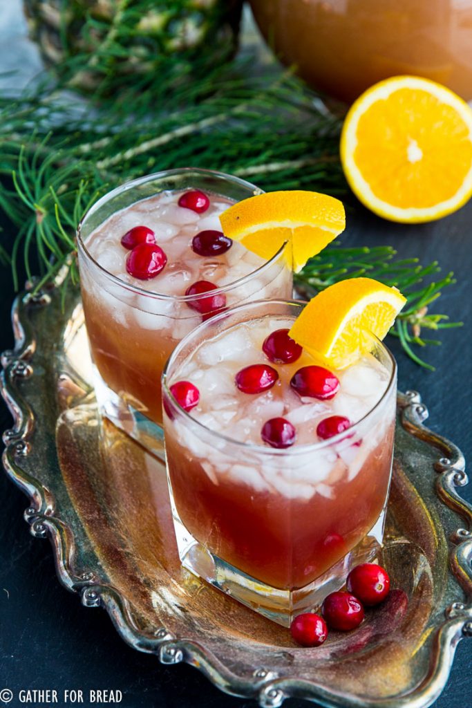 Cranberry Brunch Punch - Delicious drink using only 4 ingredients. fresh taste combines pineapple, cranberries, orange juice for a chilled drink. Whips up in minutes. Perfect for the holidays Christmas, Easter, Thanksgiving.
