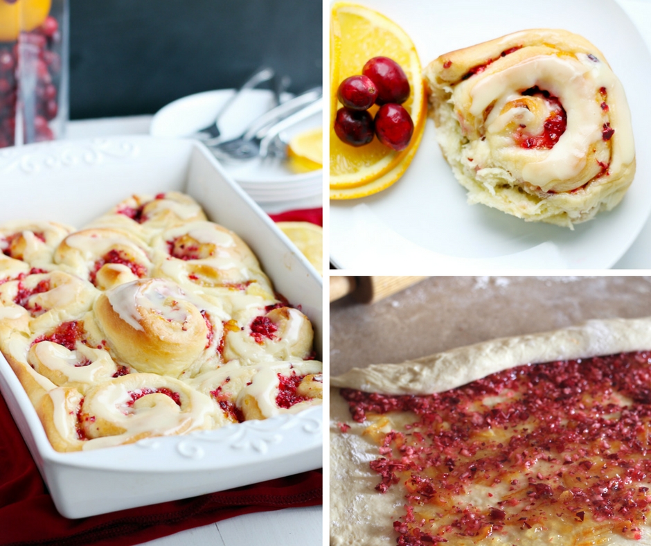 Cranberry Orange Sweet Rolls. - Cinnamon like buns made with homemade dough. Fresh cranberries combined with delicious orange marmalade. Sunshine for your Christmas morning, these bake up beautifully.
