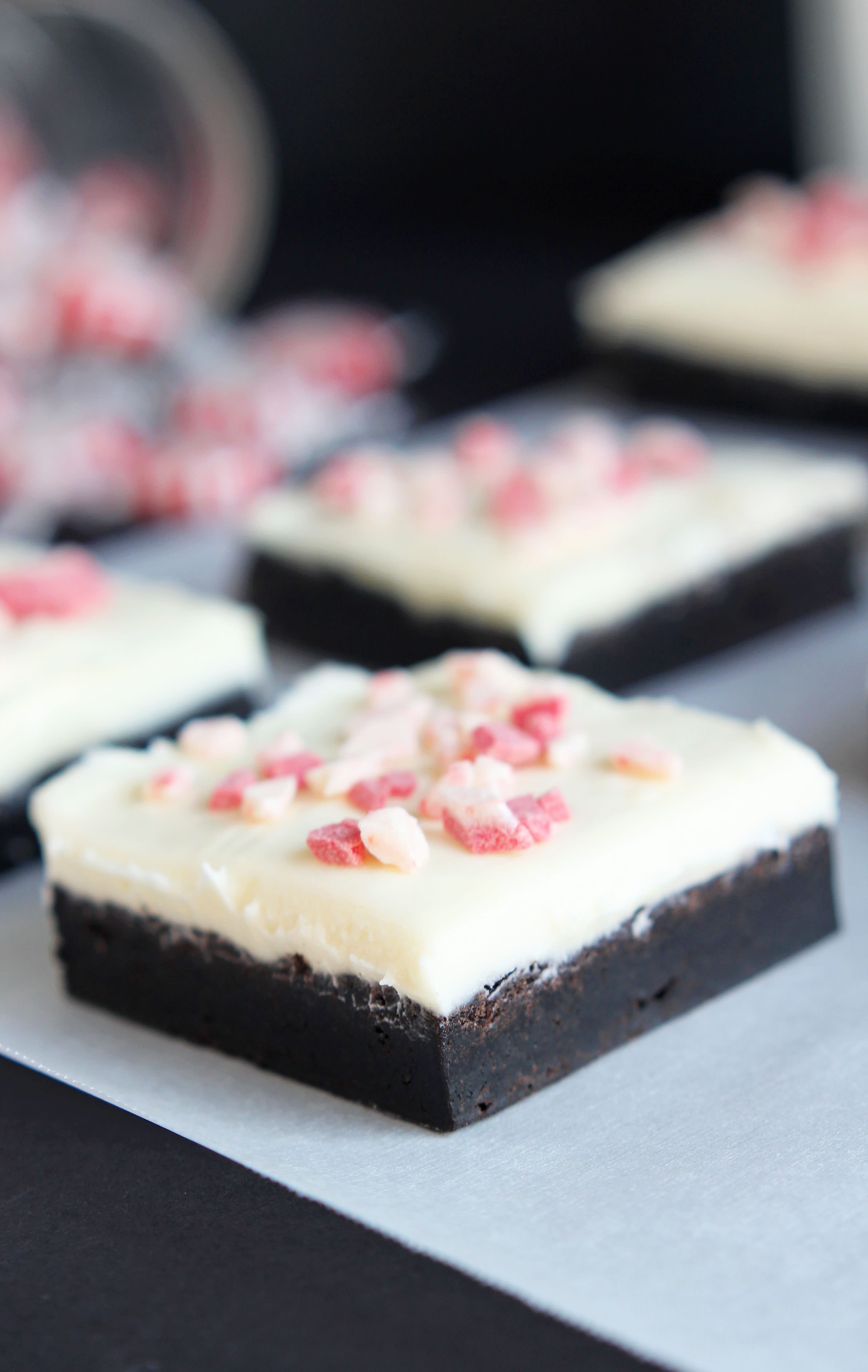 Peppermint Cream Cheese Frosted Brownies