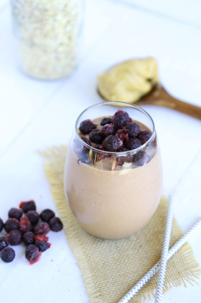 Chocolate Peanut Butter Banana Oat Smoothie 