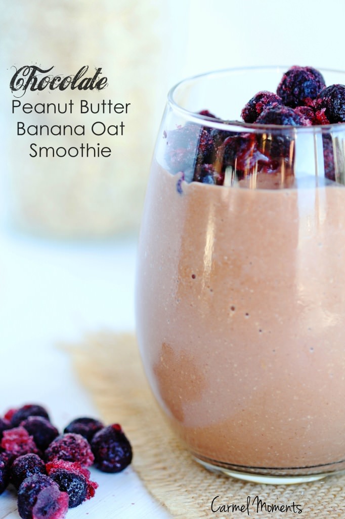 Chocolate Peanut Butter Banana Oat Smoothie