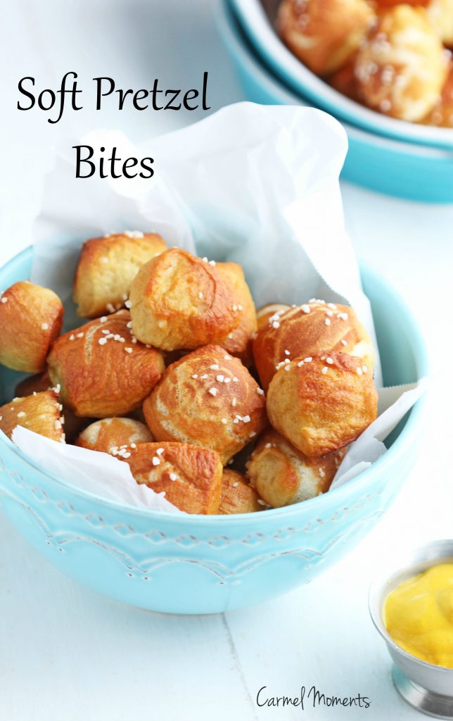 Soft Pretzel Bites - These perfect little dough balls are the perfect pop in your mouth size. Perfect for a party platter. Just right for little hands. 