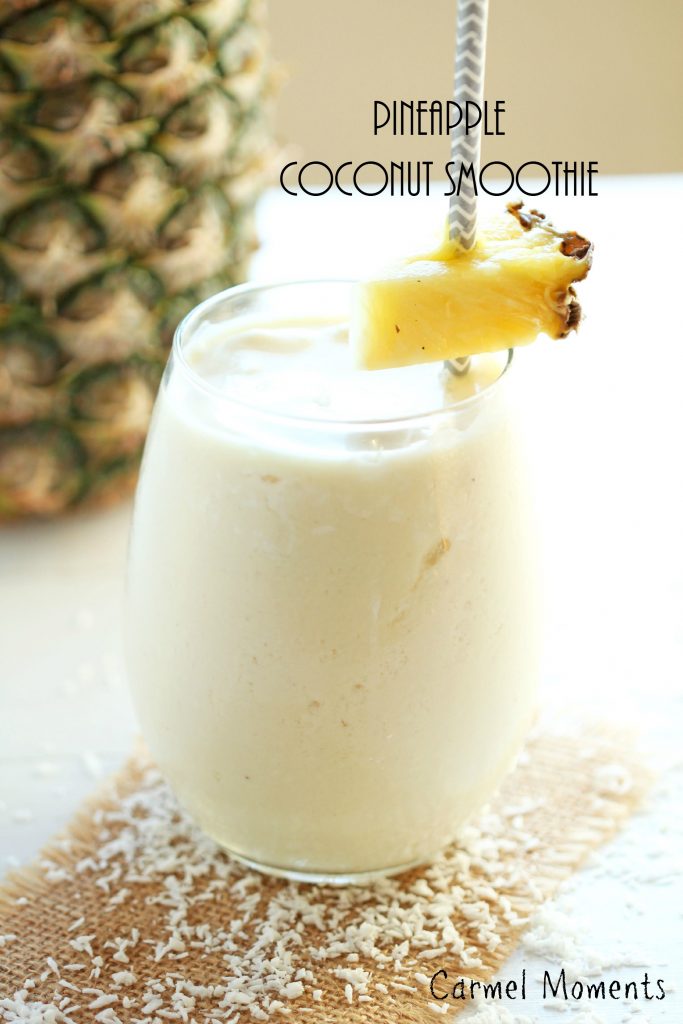 Pineapple Coconut Smoothie - Super simple. 5 ingredients. 5 minutes. Healthy!