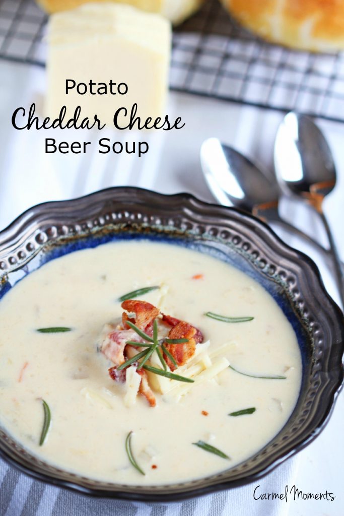 Delicious creamy soup boasting flavor from beer, potatoes and cheddar cheese. A clear winner for dinner!