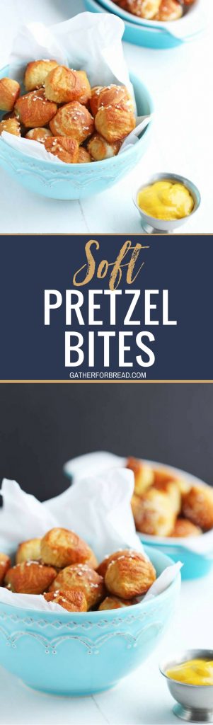  Homemade Soft Pretzel Bites - Perfect little bite-sized pretzel are the perfect snack for the BIG game. Great for parties, platters and snacking with the kids. Dipped in mustard or cheese these are unbelievably good!