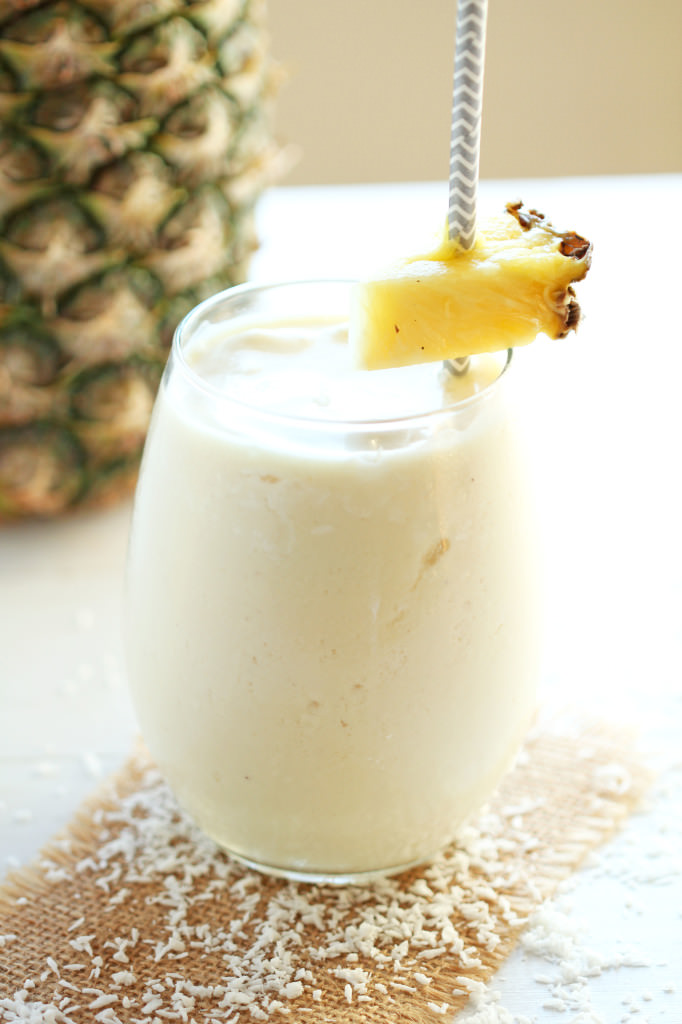 Pineapple Coconut Smoothie - Super simple. 5 ingredients. 5 minutes. Healthy!