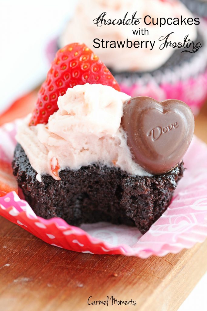 Chocolate Cupcake with Strawberry Frosting 