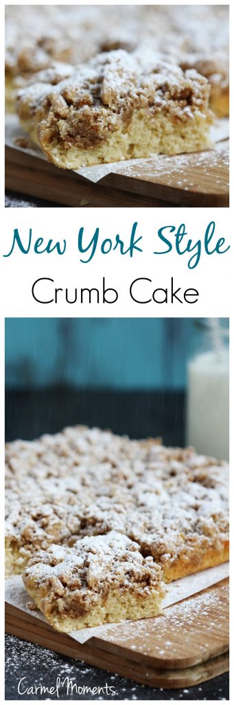 New York Style Crumb Cake - Classic comfort food. This perfect tender crumb cake makes a delicious breakfast or dessert alongside coffee.