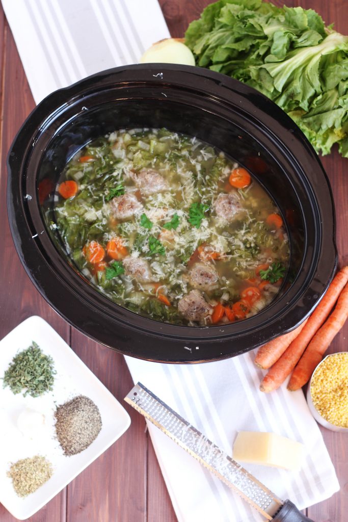Slow Cooker Italian Wedding Soup - Authentic traditional soup. This recipe is easily made in the crock pot for a delicious homemade meal. 