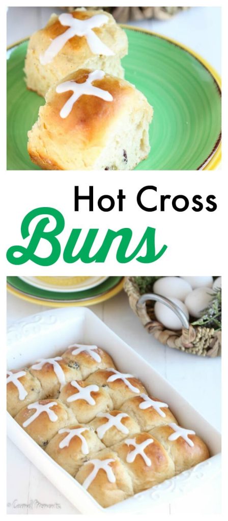  Easy Hot Cross Buns - An Easter tradition. Buns bake up soft and fluffy. Delicious with hints of cinnamon and nutmeg. Perfect for Easter brunch or dinner.