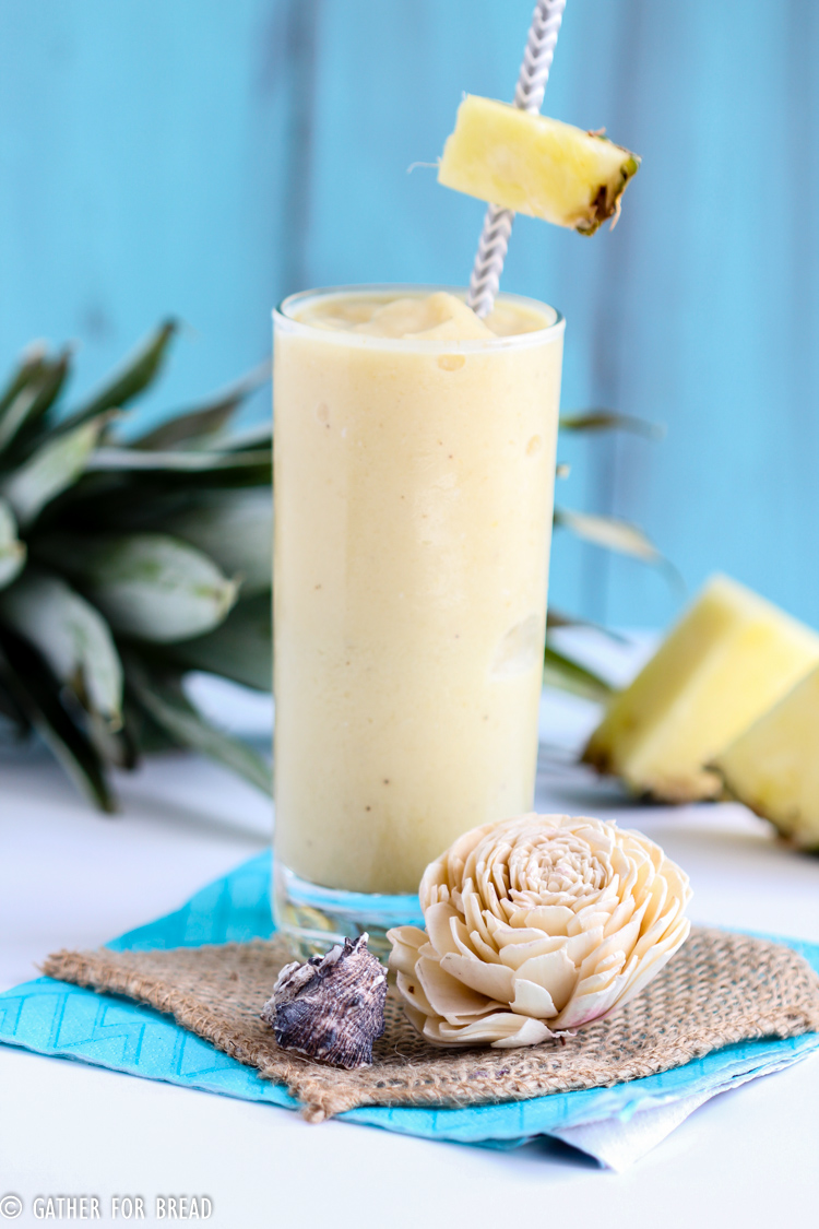 Pina Colada Smoothie - Easy healthy pina colada smoothie. Made with real coconut milk and pineapple juice. This recipe makes the perfect refreshing drink to bring you a taste of the tropics.
