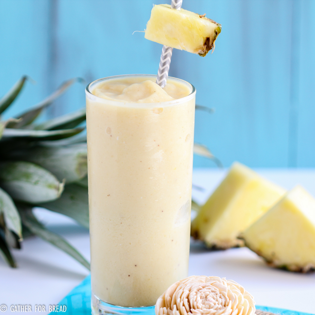 Pina Colada Smoothie - Easy healthy pina colada smoothie. Made with real coconut milk and pineapple juice. This recipe makes the perfect refreshing drink to bring you a taste of the tropics.