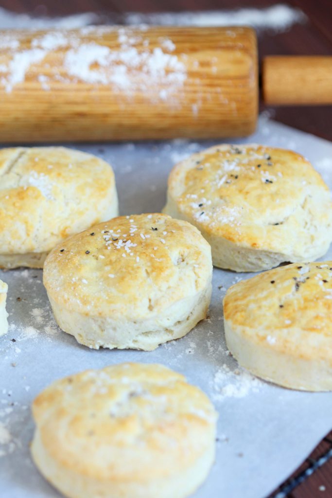 Salt and Pepper Biscuits - Delicious, flaky biscuits topped with sea salt flakes and freshly ground pepper. Perfect for breakfast or dinner.