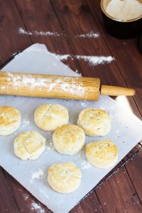 Salt and Pepper Biscuits - Delicious, flaky biscuits topped with sea salt flakes and freshly ground pepper. Perfect for breakfast or dinner.