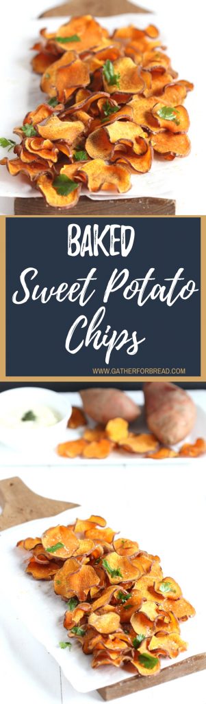 Baked Sweet Potato Chips - Healthy, gluten free, chips, these whole food snack are REAL sweet potatoes. Homemade with 4 simple ingredients.