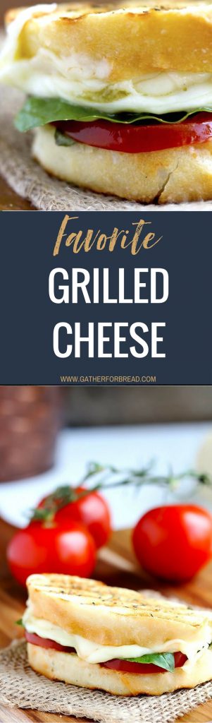 Favorite Caprese Grilled Cheese Sandwich - This rockin' combo of mozzarella, fresh basil and tomatoes is my ultimate favorite grilled cheese. Try this easy recipe now with summer's fresh produce. It's amazing!