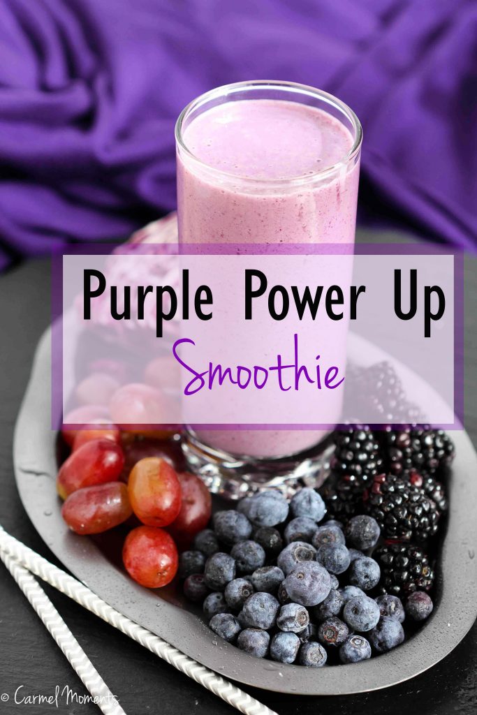 Purple Power Up Smoothie - A delicious blend of red cabbage, berries and grapes. This healthy smoothie is full of healthy fruits and vegetables to get the day started the right way!