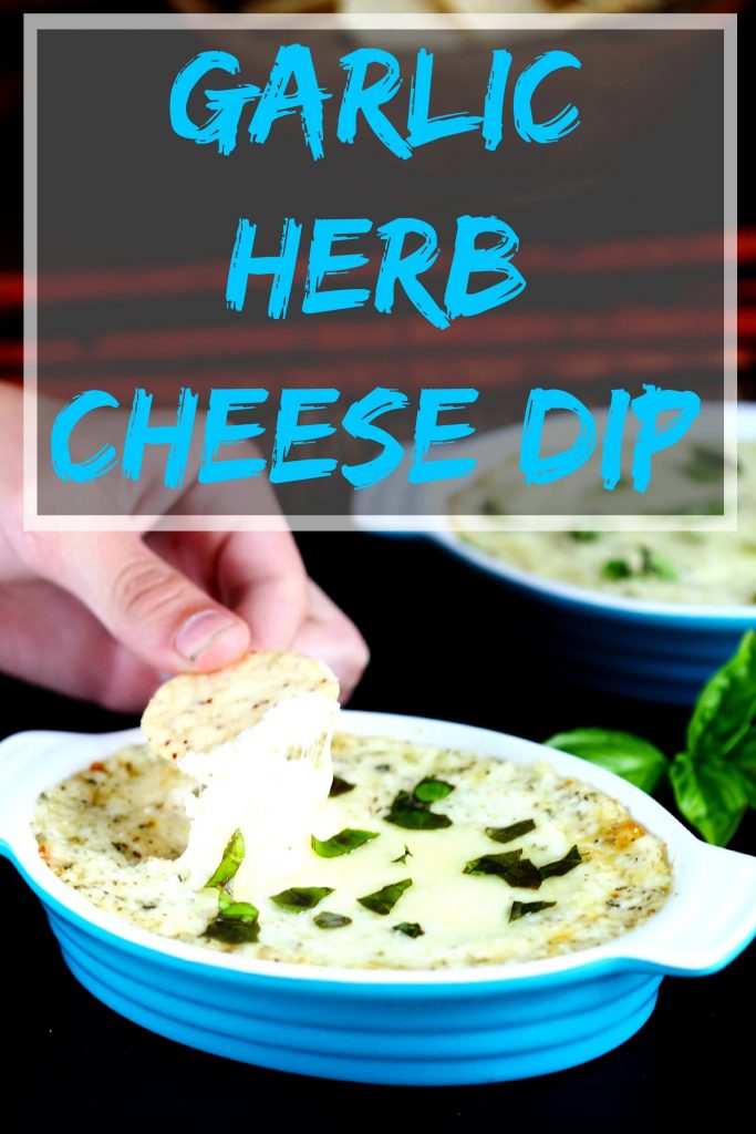 Garlic herb cheese dip. With only 5 ingredients this mixes and heats up in minutes. Perfect starter or appetizer. Serve with crackers, veggies or bread. Quick and delicious!