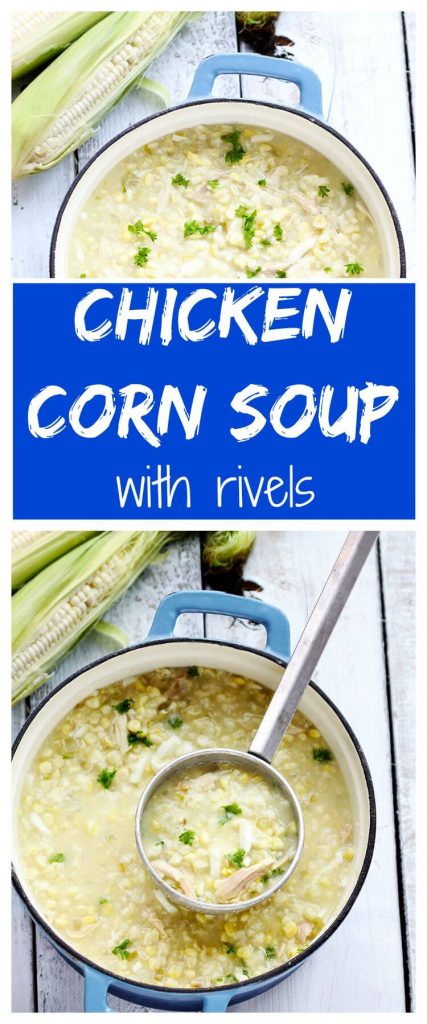 Chicken Corn Soup with Rivels Pennsylvania Dutch Chicken Corn soup with homemade dough rivels. Make this Amish classic soup recipe; it's comforting, hearty and a PA favorite! 
