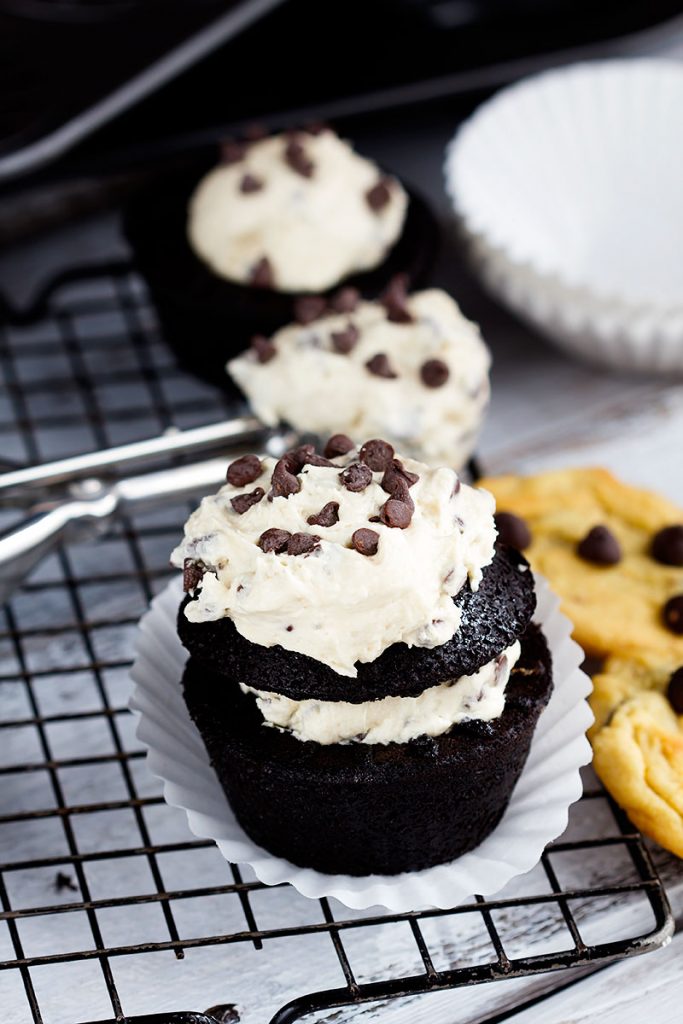 Cookie Dough Chocolate Cupcakes