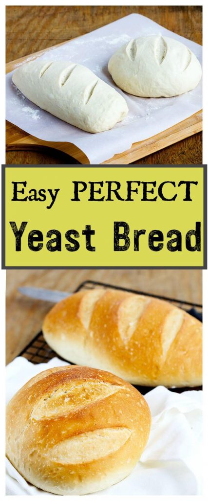Easiest Perfect Yeast Bread - Simple no fail yeast bread makes 2 delicious artisan loaves. //gatherforbread.com