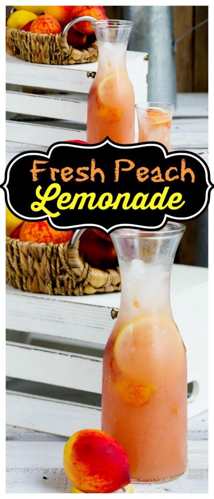 Fresh Peach Lemonade // gatherforbread.com Refreshing summer favorite, made simple with fresh juicy peaches and lemons for a delicious thirst quencher.