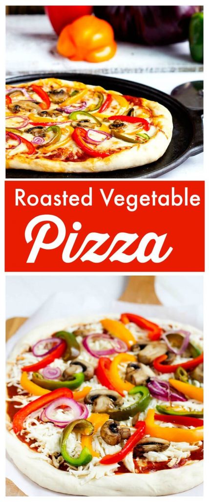 Roasted Vegetable Pizza // @gatherforbread
