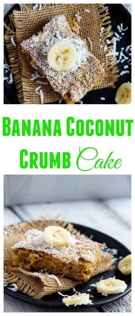 Banana Coconut Crumb Cake // @gatherforbread